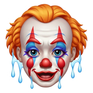 clown crying make up wet sticker