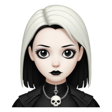 white goth heart, minimal, edgy, dark accents sticker