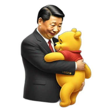 xi jinping Hugging winnie the pooh sticker