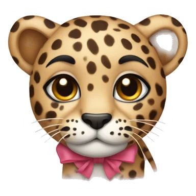 cute leopard with bow sticker