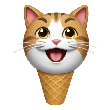 Cat singing in an ice cream cone  sticker