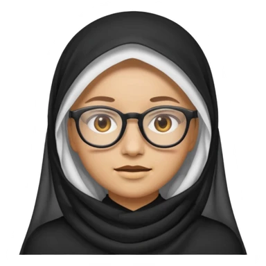A veiled emoji wearing glasses sticker
