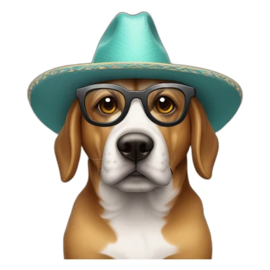 Perro con lentes y sombrero sticker