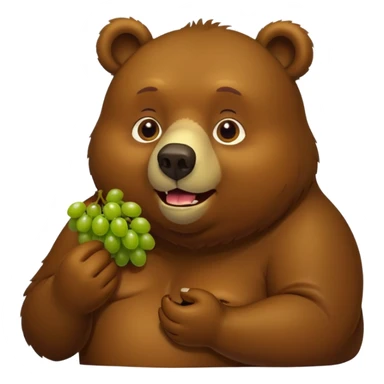 fat bear eating grapes sticker