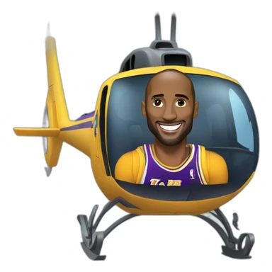 Kobe Bryant in a helicopter sticker