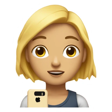 Chica con pelo rubio durmiendo y chica rubia con teléfono y con iPhone 15 sticker