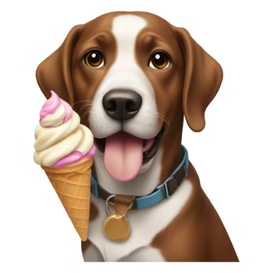 dog having ice cream sticker