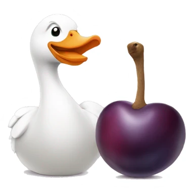Goose and a plum sticker