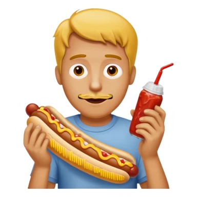 hotdog eating man sticker