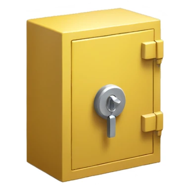 3d  isometric small safe in yellow sticker