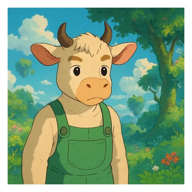 fdfdfd depicted in a magical Ghibli world sticker