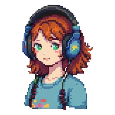 lofi girl with headphones sticker