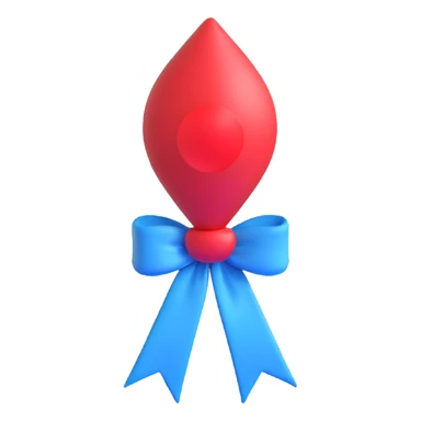 A clean and modern take on the universally recognized blue ribbon for diabetes awareness, incorporating a red blood drop  sticker