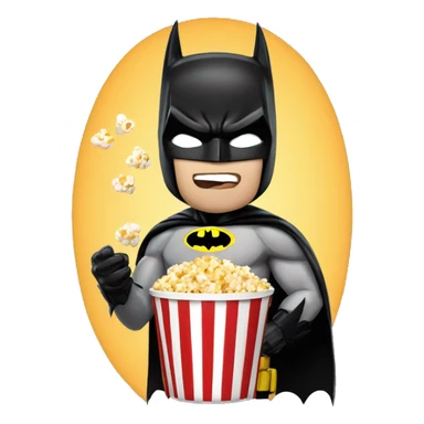 Batman eating pop corn sticker