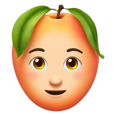 face made out of a peach sticker