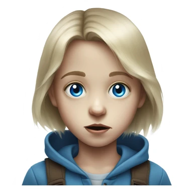 horror themed child portrait blue eyes sticker