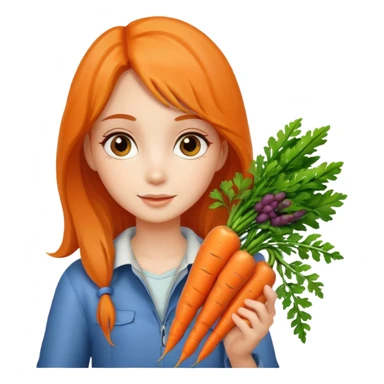 girl with a bunch of carrots sticker