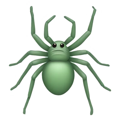 sage green spider with no eyes sticker