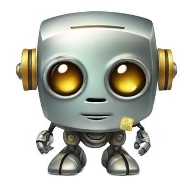 Cute robot with money sticker
