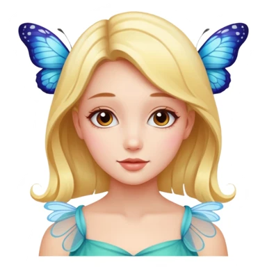 a girl with buffterfly sticker