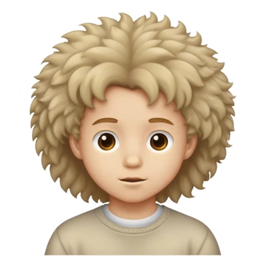 kid with fluffy hair sticker