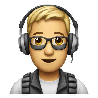 sound engineer with mixer and headphones sticker
