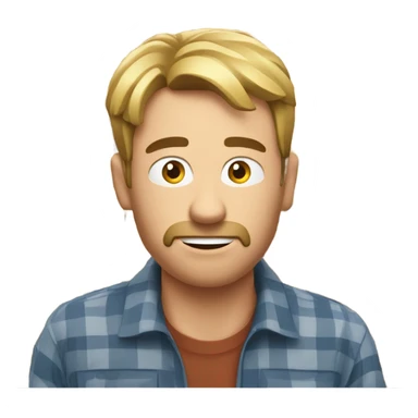 White man chewing on hay sticker