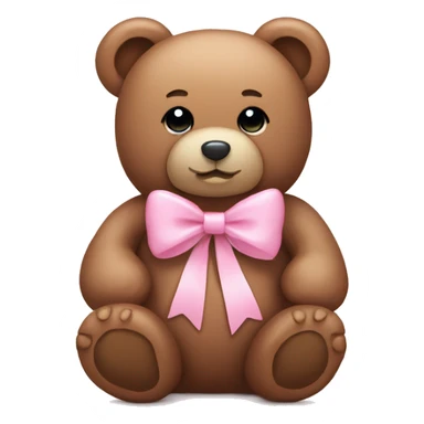 teddy bear with baby pink bow sticker