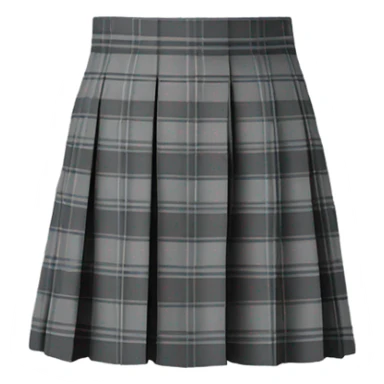 Grey tartan pleated mini skirt, isolated sticker