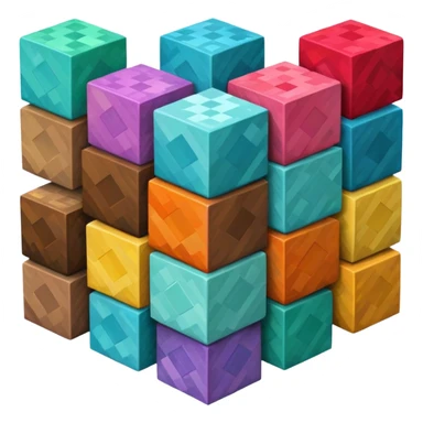 generate minecraft sqare blocks different colour sticker