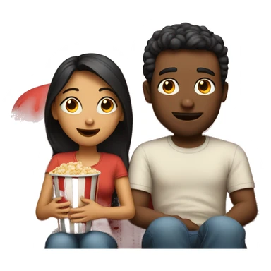 A couple watching a movie  sticker