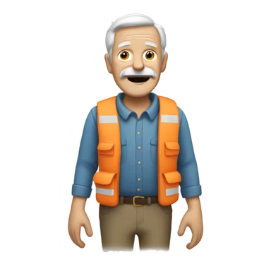 old man with walker and has a life vest on  sticker