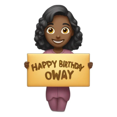 Person holding a sign that has “Happy Birthday Priya” sticker