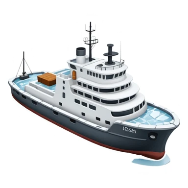 small expedition vessel going through ice sticker