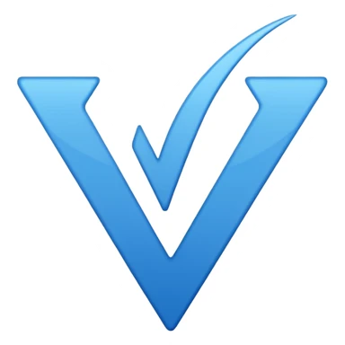 Logo certification de couleur bleu avec le symbole v sticker