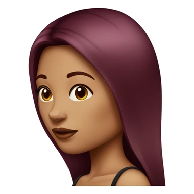 Tattooed woman with long straight burgundy hair sticker