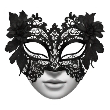 black lace masquerade mask sticker