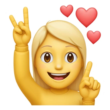 Let there be a middle finger pointing up and smiley emoji with hearts. sticker