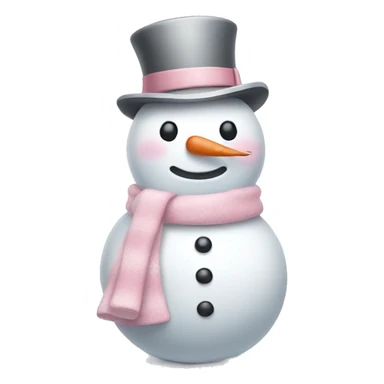 Cute white and light pink snowman sticker