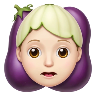 tired face emoji holding an eggplant to its mouth sticker