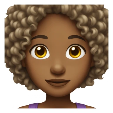 brown girl with curly hair and brown eyes sticker