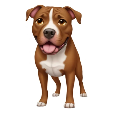 brown pit bull dog sticker
