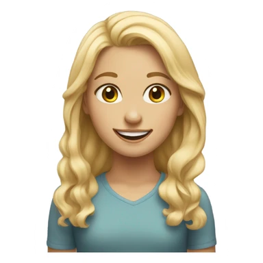smiling blonde girl portrait sticker