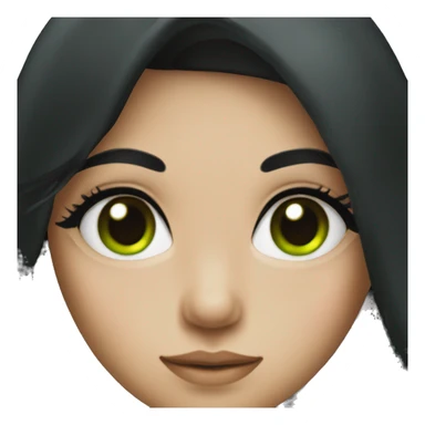 A girl with green eyes and black hair sticker