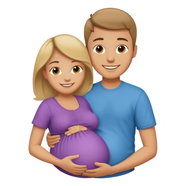 Boyfriend holding pregnant girlfriends belly sticker