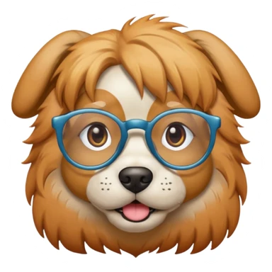 dog with colored hair and spectacles sticker