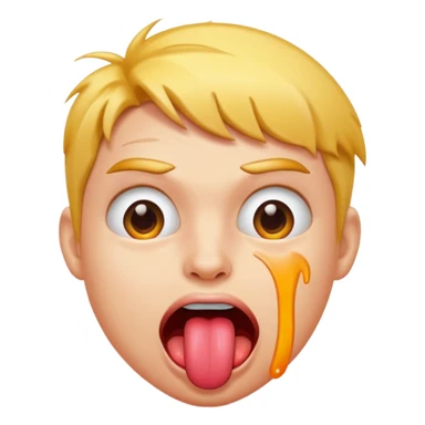 Hot/sweaty tongue-out face — hot, crazy fun, wild mood sticker