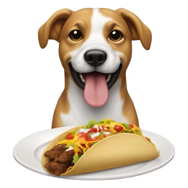 Dog eating a taco sticker