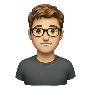 young caucasian man with glasses and brown hair sticker