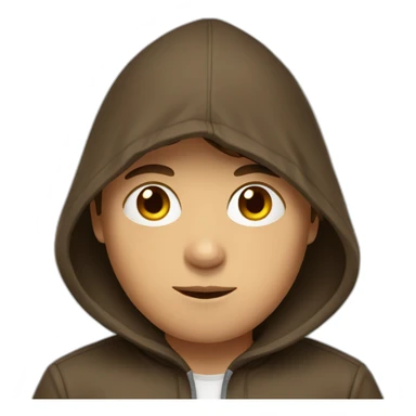 brown-haired boy with hood sticker